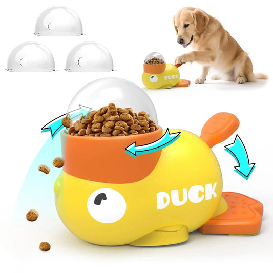 Interactive Duck-Shaped Dog Puzzle Treat Dispenser - Food-Grade PP, Adjustable Size for Healthy Eating and Cognitive Stimulation, Suitable for All Breeds