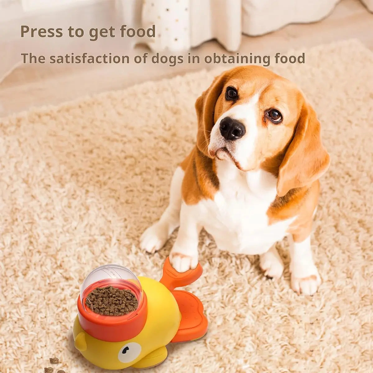 Interactive Duck-Shaped Dog Puzzle Treat Dispenser - Food-Grade PP, Adjustable Size for Healthy Eating and Cognitive Stimulation, Suitable for All Breeds